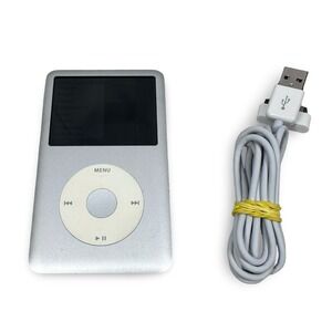Apple iPod Classic 120GB Silver 6th Generation A1238 MP3 Player with USB Cable